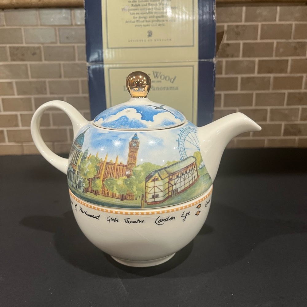 Vintage 1980’s Arthur Wood & Son London Panorama “Tea for One” Boxed set